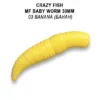 Crazy Fish dipovaná nástraha MF Baby Worm 1,2 30mm - 3 banana
